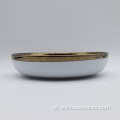 Estilo europeu Luxo Gold Gold Rim Design Ceramic Dinnerware